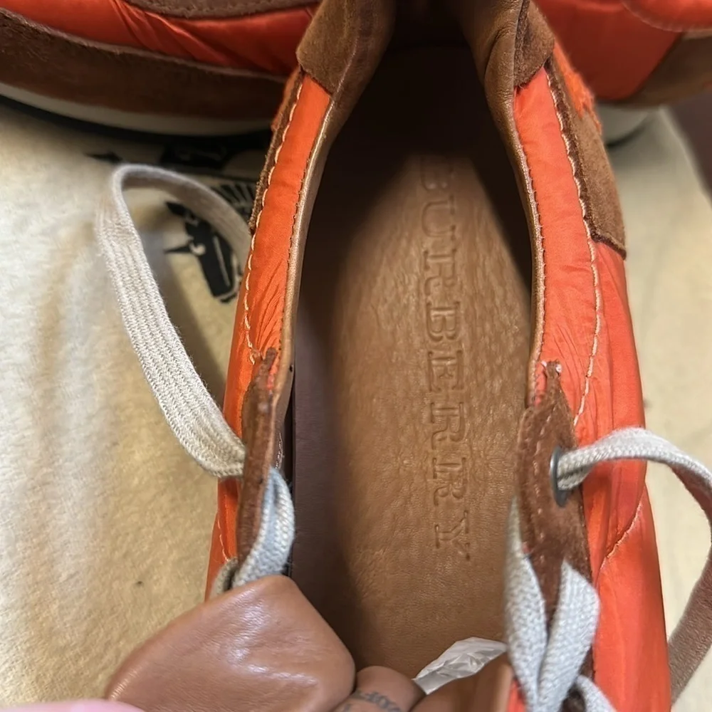 New Burberry Brit Men’s Nylon Color Block Pattern Sneakers Size 41 or 8 - Picture 6 of 10